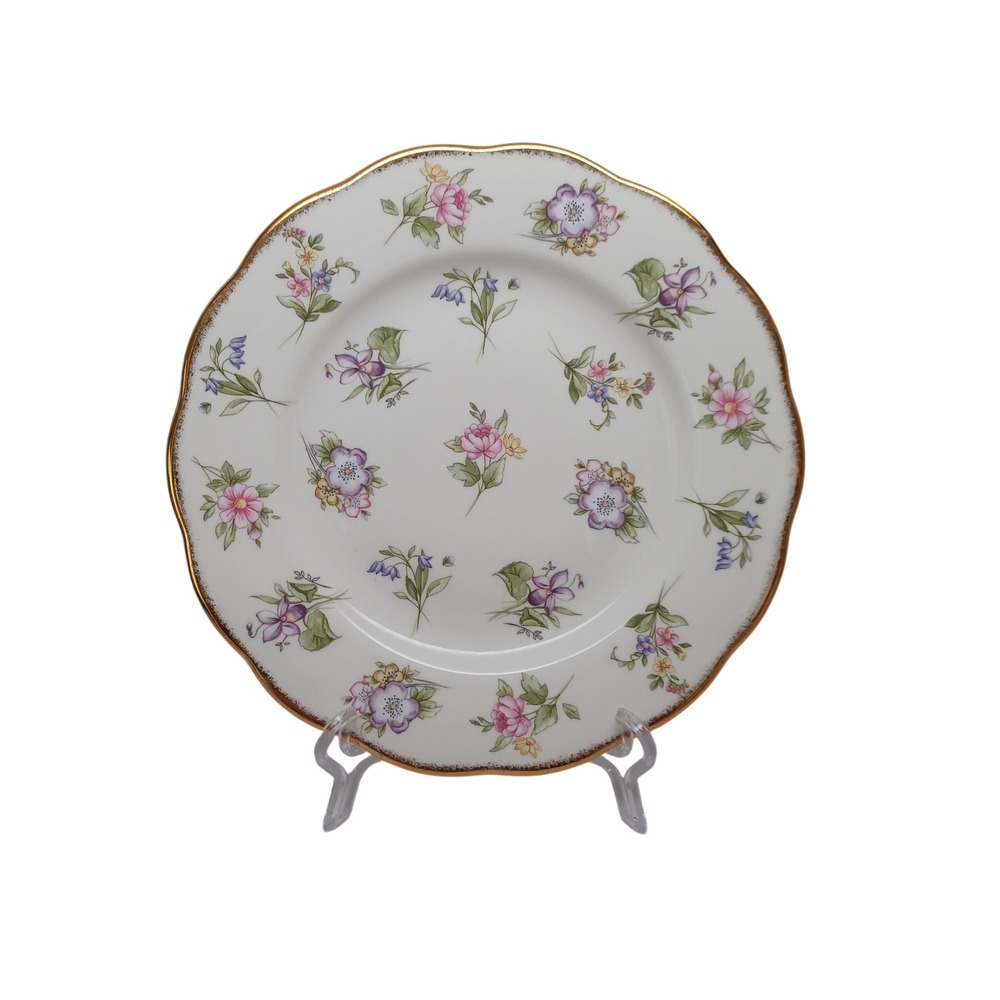 Royal Albert Spring Meadow Bone China 8 Inch‎ Salad Plate Gold Trim England